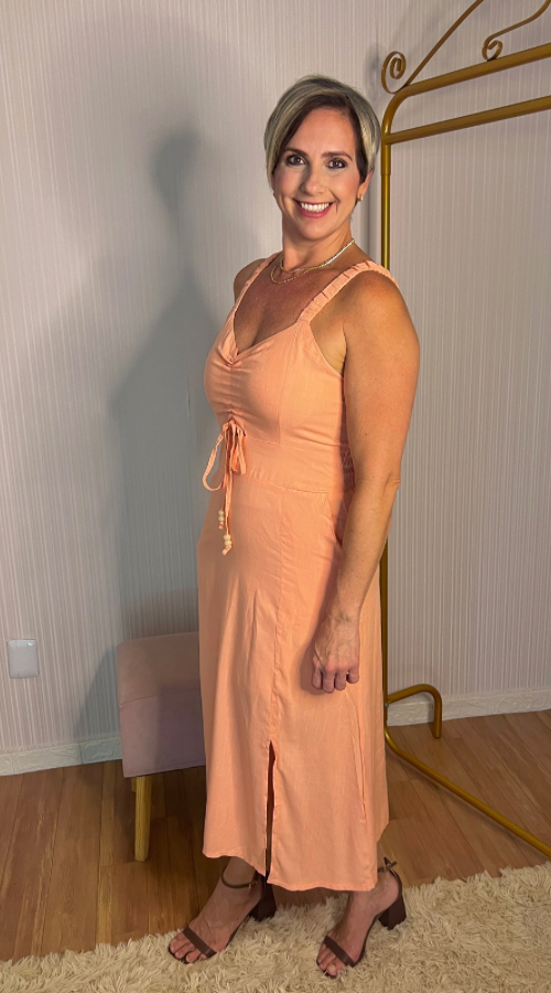 Vestido Coral acinturado