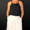 Saia Midi Viscose Botões
