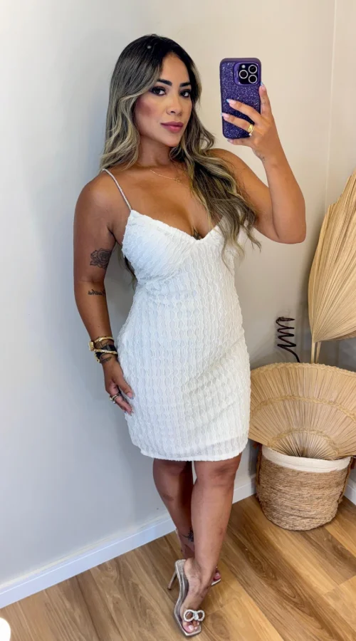 Vestido justo branco